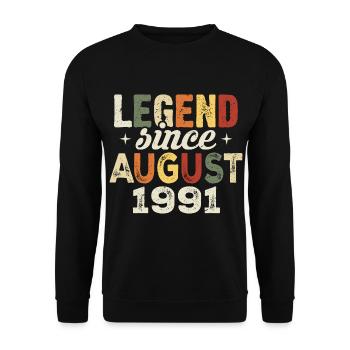 Août 1991 Anniversaire Août 1991 - Août 1991 - Sweat-shirt Unisexe - noir - Devant - Alina (178cm) & Michal (187cm)