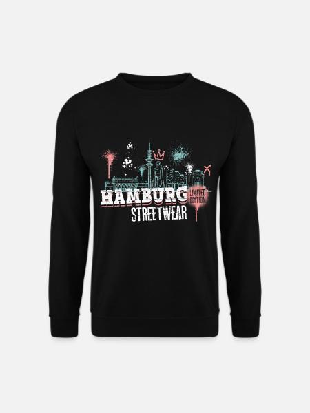 Hamburg Skyline Stadt Deutschland Graffiti - Unisex Pullover - Schwarz