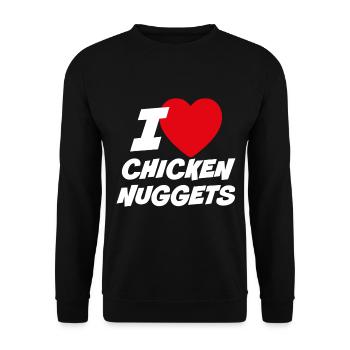 Ich liebe Chicken Nuggets - Unisex Pullover - Schwarz - Vorne - Alina (178cm) & Michal (187cm)