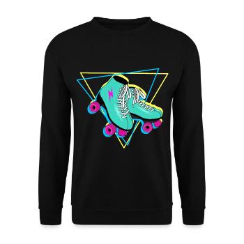 Roller skates retro neon - Unisex Sweatshirt - black - Front - Alina (178cm) & Michal (187cm)