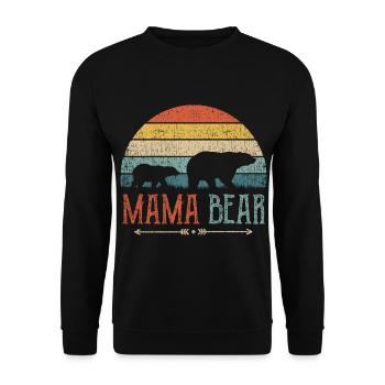 Mama Bär Mutter Frau Geschenk Eltern Paare Frauen - Unisex Pullover - Schwarz - Vorne - Alina (178cm) & Michal (187cm)