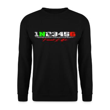 1N23456 Fast Life - Unisex Sweatshirt - black - Front - Alina (178cm) & Michal (187cm)