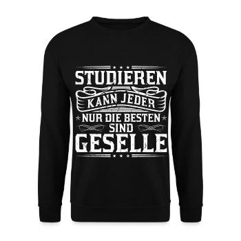 Gesellenprüfung Geselle - Unisex Pullover - Schwarz - Vorne - Alina (178cm) & Michal (187cm)