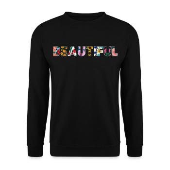 Épanouie - Sweat-shirt Unisexe - noir - Devant - Alina (178cm) & Michal (187cm)