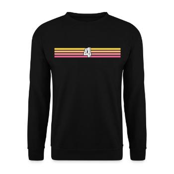 4 Trikotnummer 4 – 4 Jahre alt retro 4 Geburtstag 4 - Unisex Pullover - Schwarz - Vorne - Alina (178cm) & Michal (187cm)
