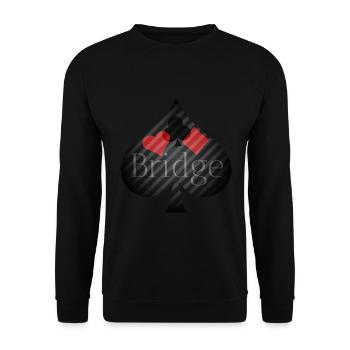 Bridge Kartenspiel elegantes Design - Unisex Pullover - Schwarz - Vorne - Alina (178cm) & Michal (187cm)