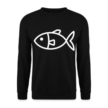 Icône de poisson - Sweat-shirt Unisexe - noir - Devant - Alina (178cm) & Michal (187cm)