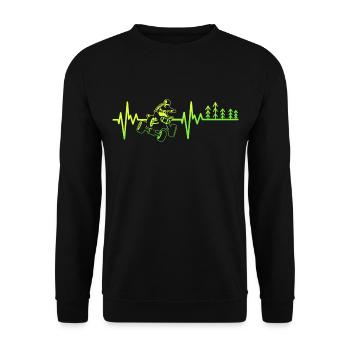 Quad Bike Quad Rider Heart Line Offroad ATV - Unisex Sweatshirt - black - Front - Alina (178cm) & Michal (187cm)