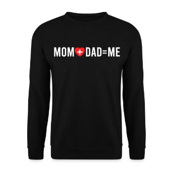 Maman et Papa égale moi Drôle d’équation familiale - Sweat-shirt Unisexe - noir - Devant - Alina (178cm) & Michal (187cm)