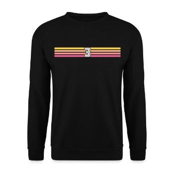 3 Trikotnummer 3 – Geburtstag 3 Jahre rückwirkend 3 - Unisex Pullover - Schwarz - Vorne - Alina (178cm) & Michal (187cm)