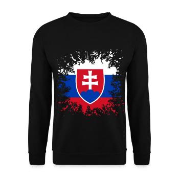 Slowakei Flagge Farbspritzer - Unisex Pullover - Schwarz - Vorne - Alina (178cm) & Michal (187cm)