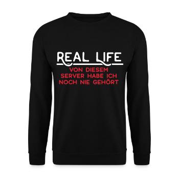 Real Life - Unisex Sweatshirt - black - Front - Alina (178cm) & Michal (187cm)