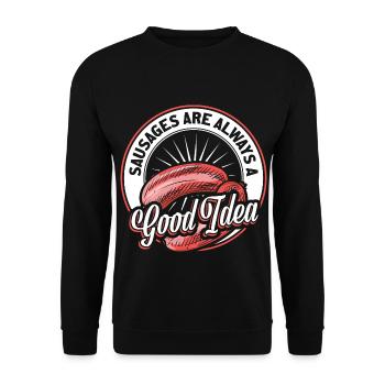 Saucisse - Sweat-shirt Unisexe - noir - Devant - Alina (178cm) & Michal (187cm)