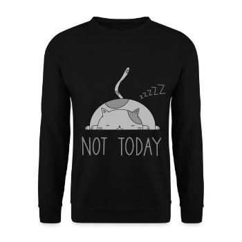 Not today Nicht heute Kein Bock Katze Schlafen - Unisex Pullover - Schwarz - Vorne - Alina (178cm) & Michal (187cm)