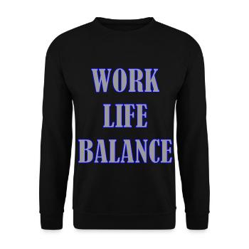 WORK LIFE BALANCE - Unisex Pullover - Schwarz - Vorne - Alina (178cm) & Michal (187cm)
