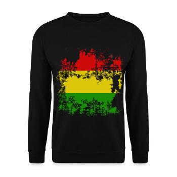 Flag Bolivia Red Yellow Green Distressed - Unisex Sweatshirt - black - Front - Alina (178cm) & Michal (187cm)