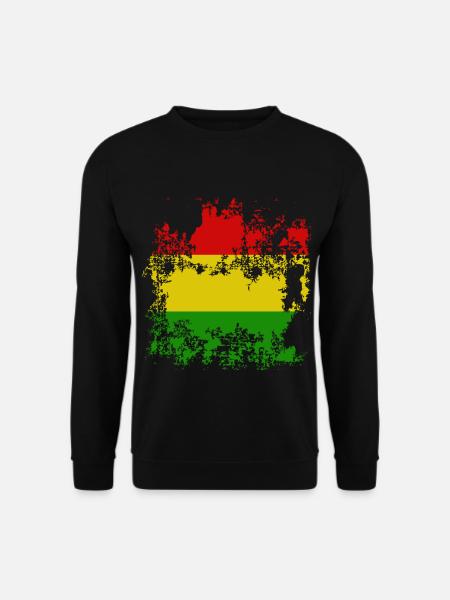Drapeau Bolivie Rouge Jaune Vert Affligé - Sweat-shirt Unisexe - noir