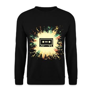 Cassette Compact cassette Music cassette - Unisex Sweatshirt - black - Front - Alina (178cm) & Michal (187cm)