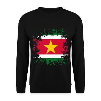 Suriname drapeau Pulvérisation de peinture - Sweat-shirt Unisexe - noir - Devant - Alina (178cm) & Michal (187cm)