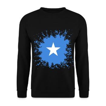 Somalia Flagge Farbspritzer - Unisex Pullover - Schwarz - Vorne - Alina (178cm) & Michal (187cm)