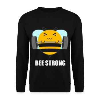 Be Strong Bee Weightlifting Fitness Gym Workout - Unisex Sweatshirt - black - Front - Alina (178cm) & Michal (187cm)