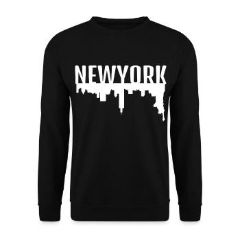 New York - Sweat-shirt Unisexe - noir - Devant - Alina (178cm) & Michal (187cm)