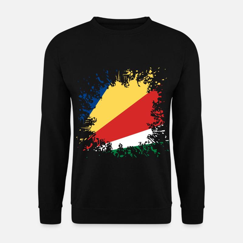 Seychellen Flagge Farbspritzer - Unisex Pullover - Schwarz