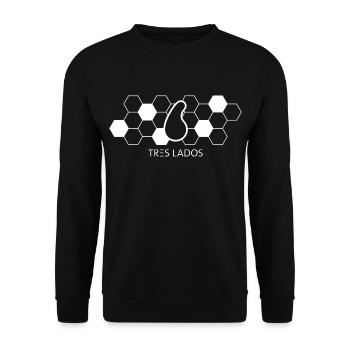 tres lados hexagon design - Unisex Pullover - Schwarz - Vorne - Alina (178cm) & Michal (187cm)