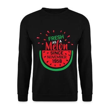 Frais comme un melon depuis novembre 1958 - Sweat-shirt Unisexe - noir - Devant - Alina (178cm) & Michal (187cm)