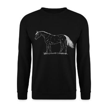 Pferd - Unisex Pullover - Schwarz - Vorne - Alina (178cm) & Michal (187cm)