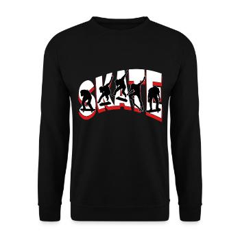 Skateboarding Skate Skater Skateboard Sk8 Trick - Unisex Pullover - Schwarz - Vorne - Alina (178cm) & Michal (187cm)