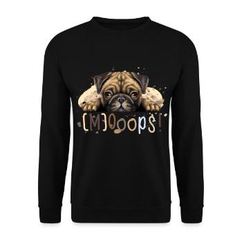 Pug (Ooops! Edition) - Unisex Sweatshirt - black - Front - Alina (178cm) & Michal (187cm)