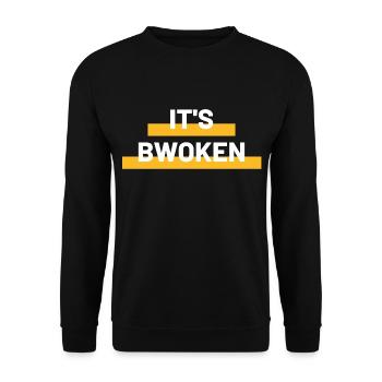 IT S BWOKEN orange - Sweat-shirt Unisexe - noir - Devant - Alina (178cm) & Michal (187cm)