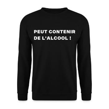 Peut contenir de l'alcool. T-shirt drôle de bière - Sweat-shirt Unisexe - noir - Devant - Alina (178cm) & Michal (187cm)
