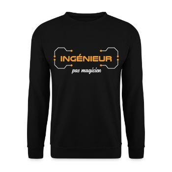 Je suis ingénieur pas magicien ! Humour travail - Sweat-shirt Unisexe - noir - Devant - Alina (178cm) & Michal (187cm)