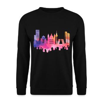 Madrid Espagne City Skyline Splash Vacances colorées - Sweat-shirt Unisexe - noir - Devant - Alina (178cm) & Michal (187cm)