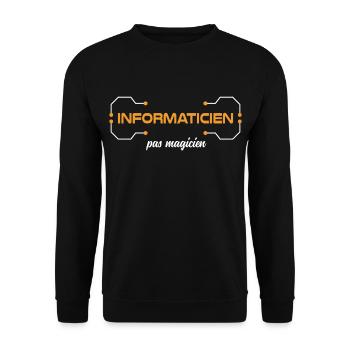 Je suis informaticien, pas magicien Humour travail - Sweat-shirt Unisexe - noir - Devant - Alina (178cm) & Michal (187cm)
