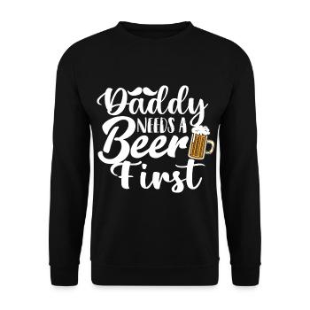 Cadeau de fête des pères pour papa pour la fête des hommes - Sweat-shirt Unisexe - noir - Devant - Alina (178cm) & Michal (187cm)