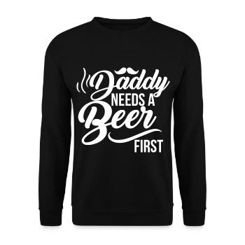 Cadeau de fête des pères pour papa pour la fête des hommes - Sweat-shirt Unisexe - noir - Devant - Alina (178cm) & Michal (187cm)