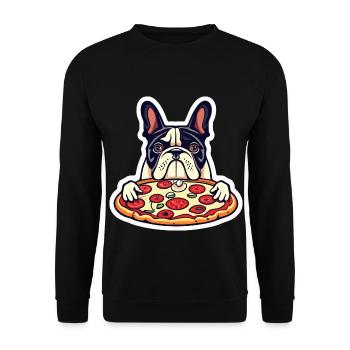 Pizza - Unisex Pullover - Schwarz - Vorne - Alina (178cm) & Michal (187cm)