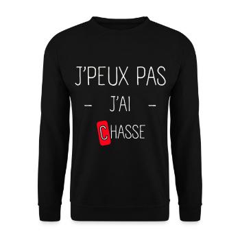 J'peux pas j'ai chasse - Sweat-shirt Unisexe - noir - Devant - Alina (178cm) & Michal (187cm)