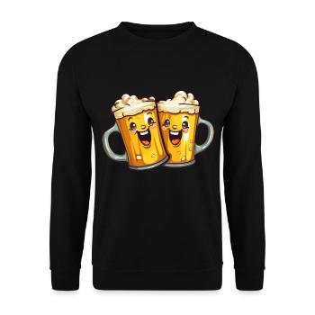 Chopes à bière drôles Rire Bière Boire de l’alcool Humour - Sweat-shirt Unisexe - noir - Devant - Alina (178cm) & Michal (187cm)