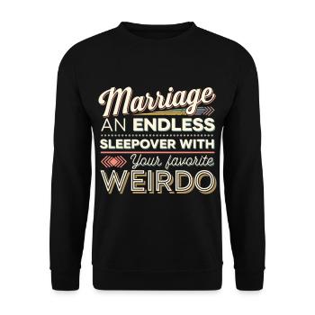 Marriage An Endless Sleepover With Your Favorite 9 - Unisex Pullover - Schwarz - Vorne - Alina (178cm) & Michal (187cm)