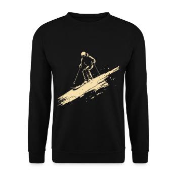 Ski Skifahren Wintersport vintage - Unisex Pullover - Schwarz - Vorne - Alina (178cm) & Michal (187cm)