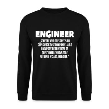 Engineer definition funny humor gift - Unisex Sweatshirt - black - Front - Alina (178cm) & Michal (187cm)