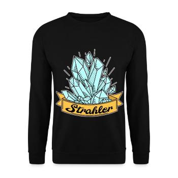 Strahler Geologie Kristall Mineralien Geschenk - Unisex Pullover - Schwarz - Vorne - Alina (178cm) & Michal (187cm)