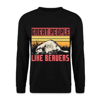 Idée cadeau Beaver Canada - Sweat-shirt Unisexe - noir - Devant - Alina (178cm) & Michal (187cm)