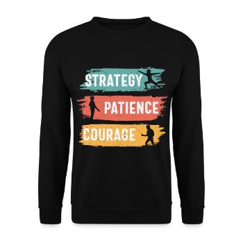 Strategy Patience Courage Fencer Gifts 2021 - Unisex Sweatshirt - black - Front - Alina (178cm) & Michal (187cm)