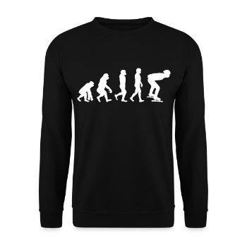 Eisschnelllauf Eisschnelllauf Schlittschuhlauf Evolution - Unisex Pullover - Schwarz - Vorne - Alina (178cm) & Michal (187cm)