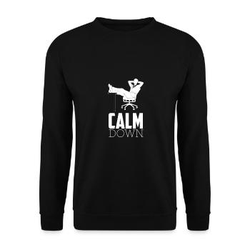 Relaxation and relaxation. Just Calm Down - Unisex Sweatshirt - black - Front - Alina (178cm) & Michal (187cm)